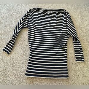 Free People cold shoulder navy blue striped tunic size xs